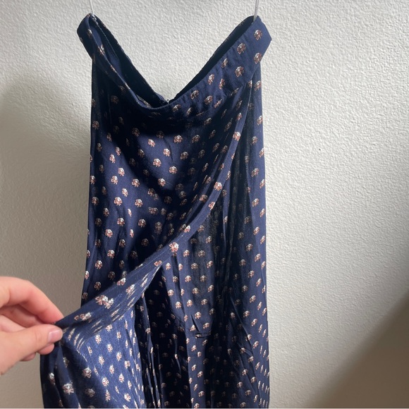 REVOLVE by FAITHFULL THE BRAND maxi skirt navy blue boho chic design w/ split - Picture 4 of 9